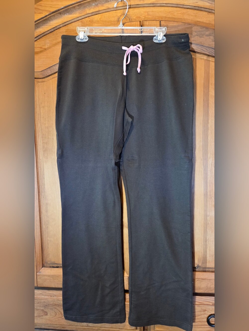 HATLEY Women’s  Brown Lounge Jogger Sweatpant Size L Pink Bear Pocket NWT $35